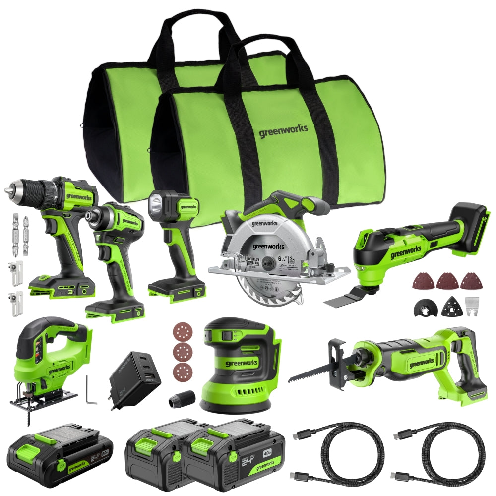 POWERALL 24V Kit elettroutensili 8 pezzi - 3 Batterie