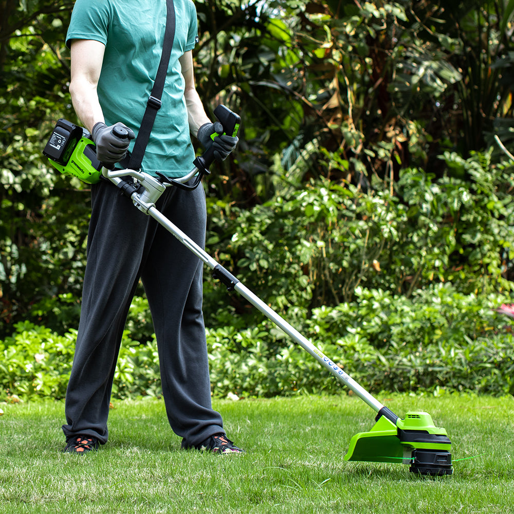 POWERALL 48V (24V x 2) Decespugliatore con impugnatura a manubrio 38cm - 2x Batterie 4Ah