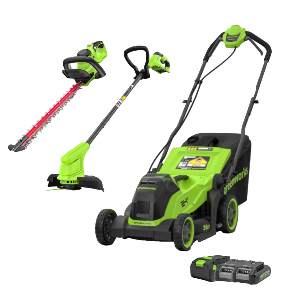 POWERALL 24V Rasaerba 36cm + Tagliabordi 25cm + Tagliasiepi 56cm Kit