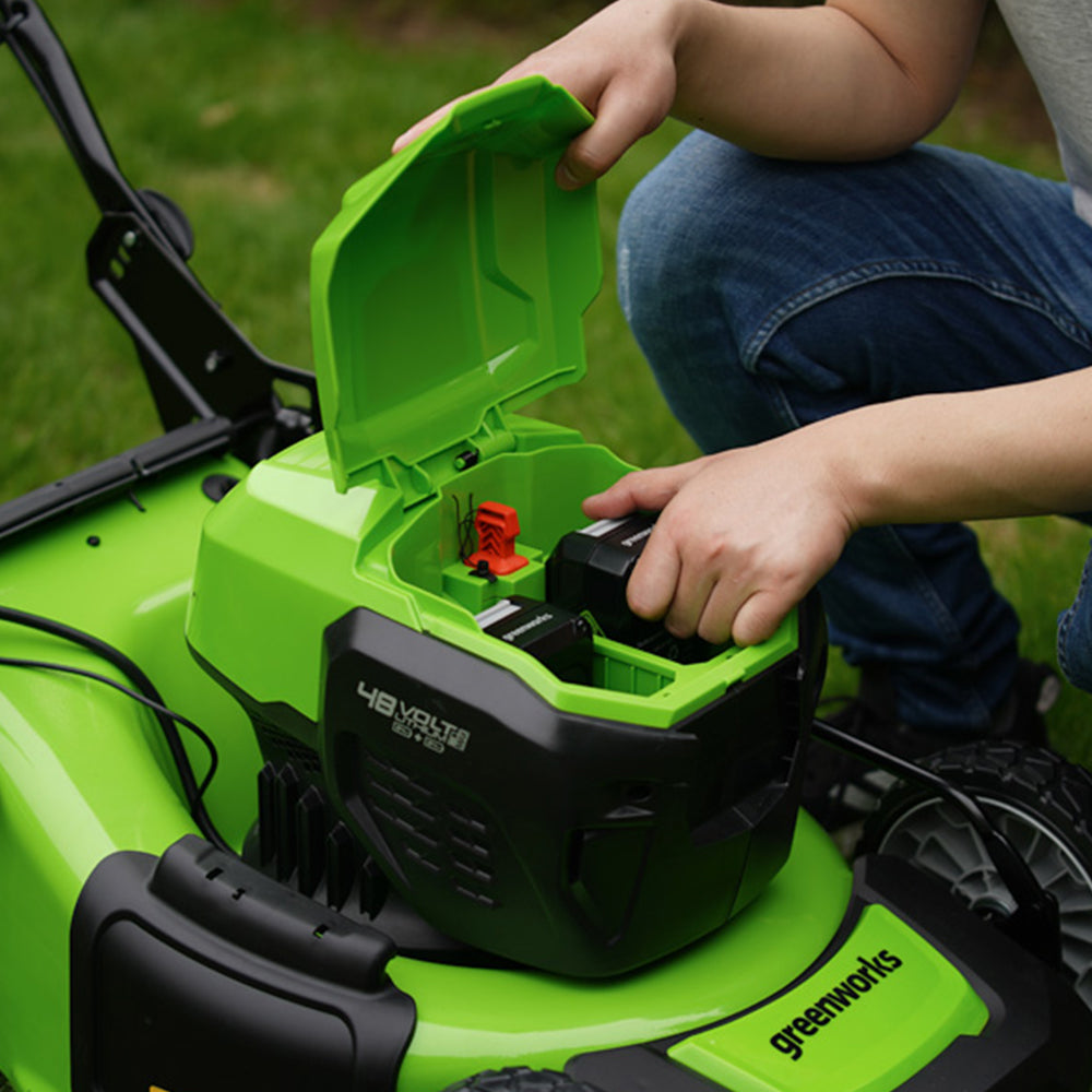 POWERALL 48V (24V x 2) Rasaerba 46cm Semovente + Tagliabordi 30cm Kit