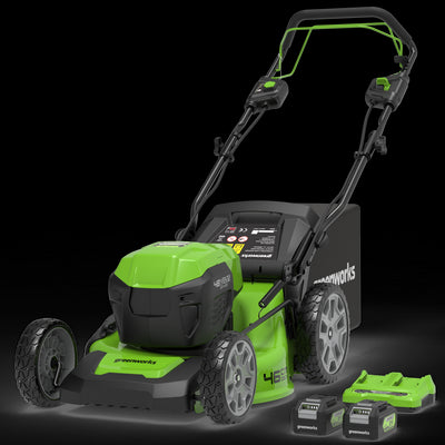 48V (24V x 2) Rasaerba 46cm Semovente - 2x Batterie 4Ah