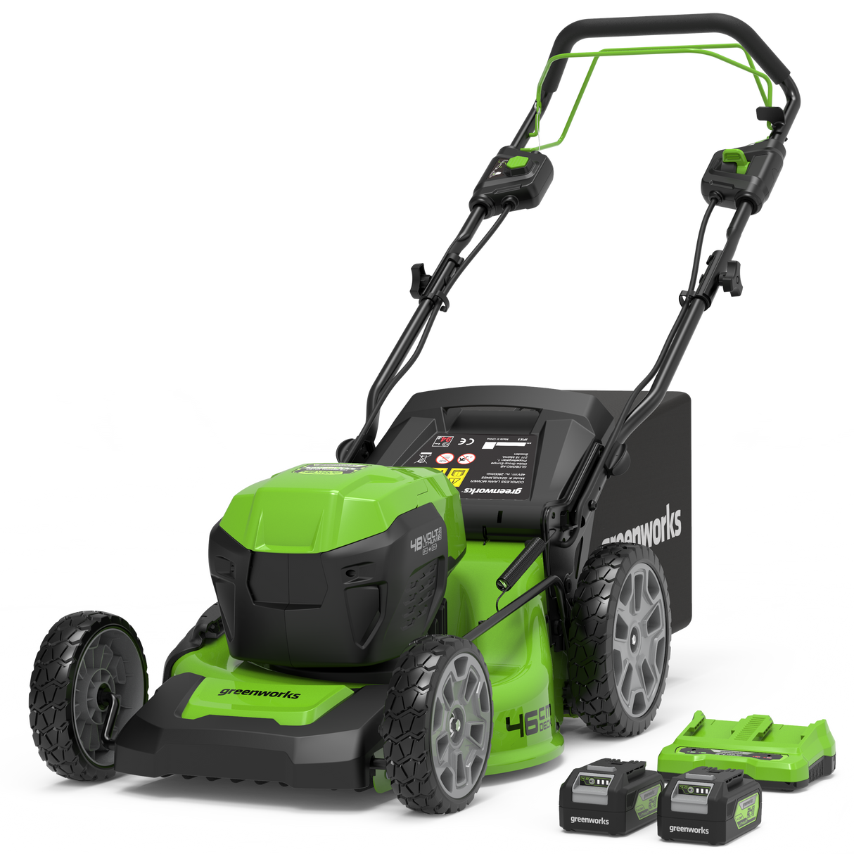 POWERALL 48V (24V x 2) Rasaerba 46cm Semovente - 2x Batterie 4Ah