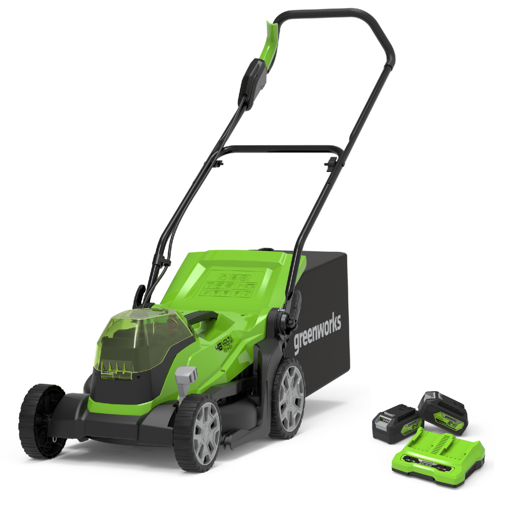 24V+24V Rasaerba 36cm - 2x Batterie 4Ah