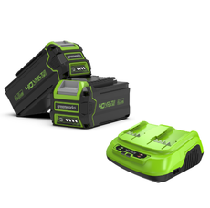 40V Starter Kit Batterie 2x 4Ah + Caricabatterie doppio