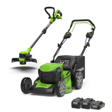 POWERALL 48V (24V x 2) Kit combo Rasaerba 46cm Semovente + Tagliabordi 30cm