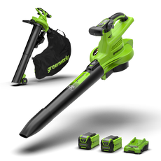 40V Soffiatore / Aspiratore per foglie 370 km/h - 2x Batterie 2Ah