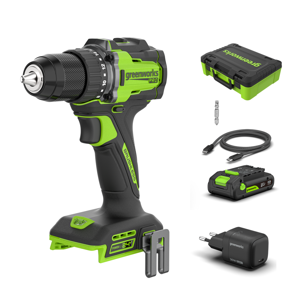 POWERALL 24V PRO Trapano a percussione 60Nm - Batteria 2Ah