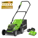 24V+24V Rasaerba 36cm - 2x Batterie 4Ah