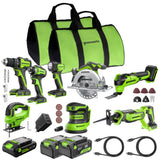 POWERALL 24V Kit elettroutensili 8 pezzi - 3 Batterie
