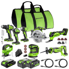 POWERALL 24V Kit elettroutensili 8 pezzi - 3 Batterie
