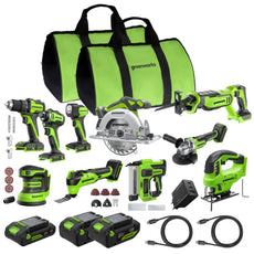 POWERALL 24V Kit elettroutensili 10 pezzi - 3 Batterie