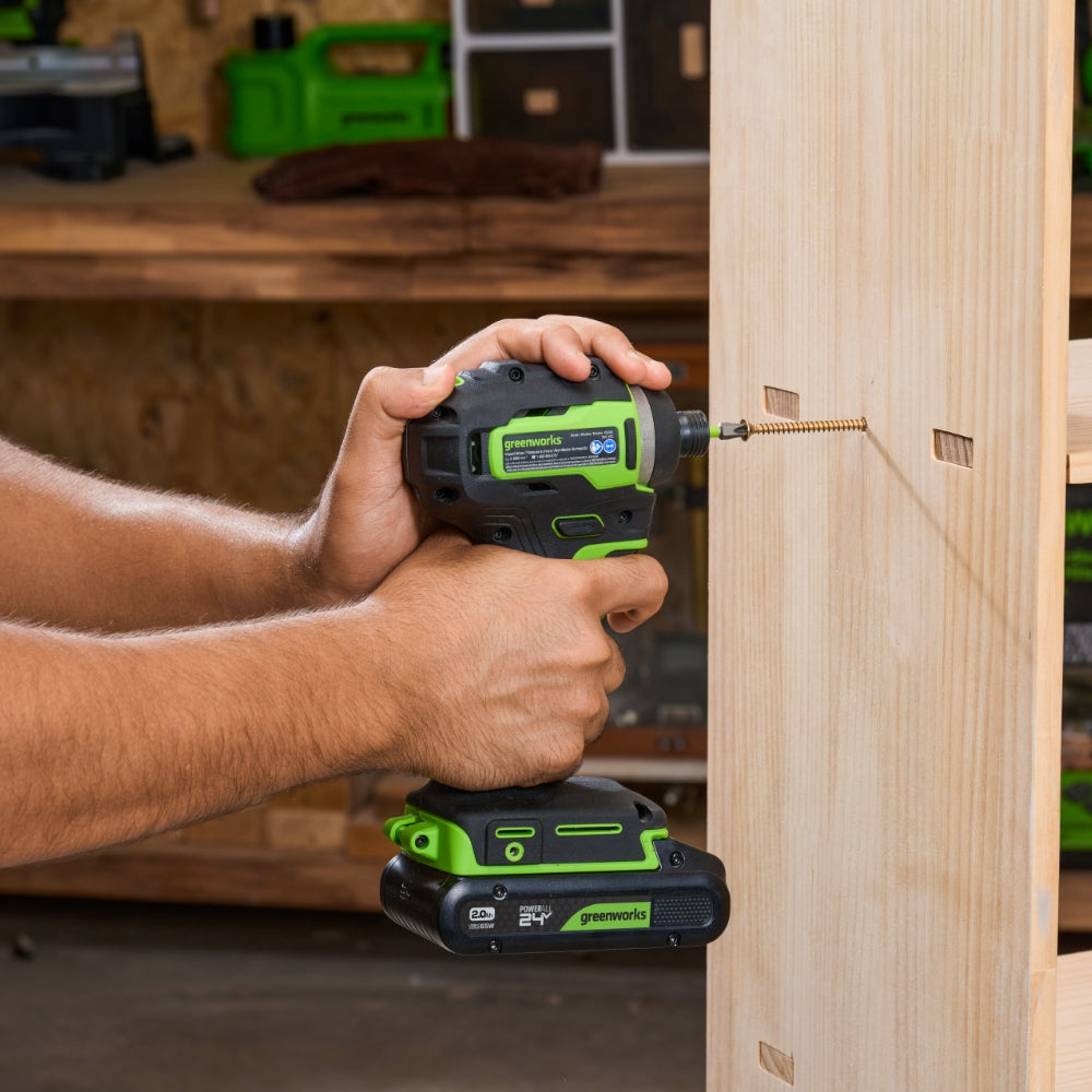 24V Trapano 45Nm + Avvitatore a percussione 220Nm Kit - 2x Batterie 2Ah