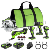 POWERALL 24V 5-Piece Power Tool Combo Set - 2 Batteries