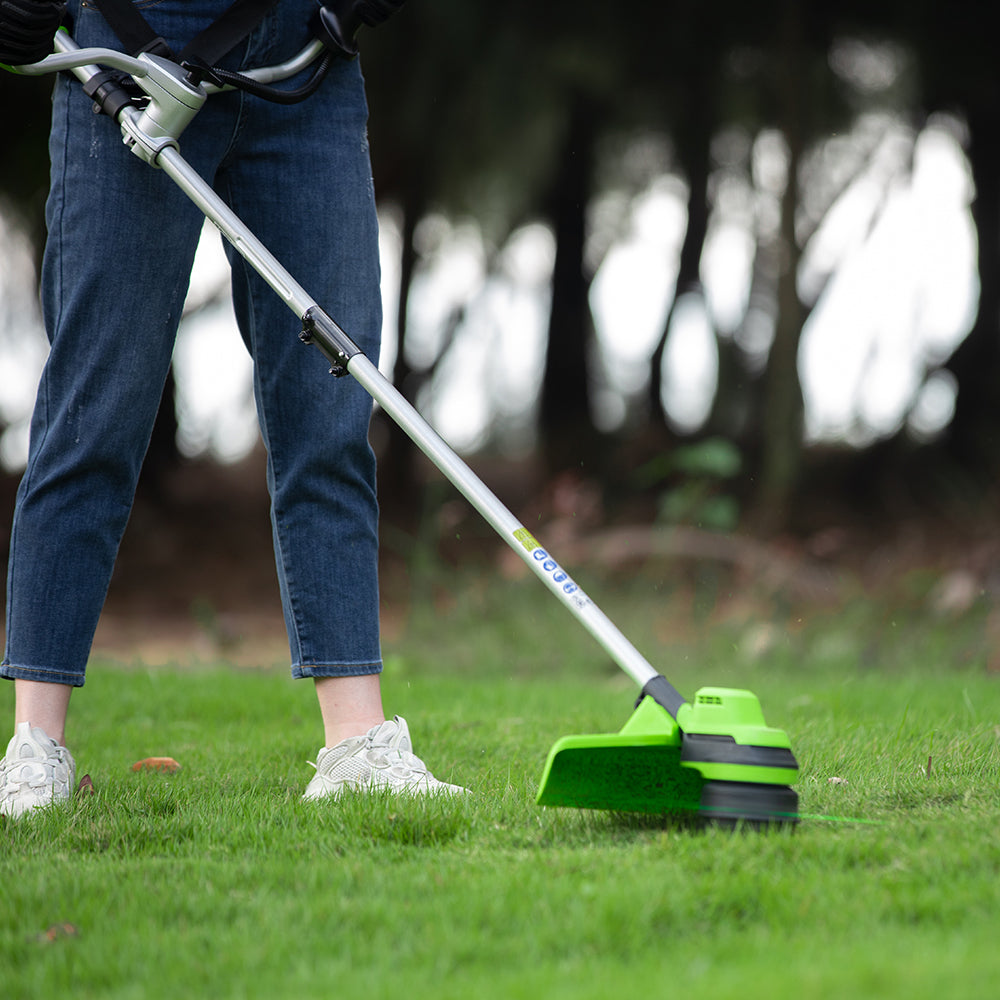 POWERALL 48V (24V x 2) Decespugliatore con impugnatura a manubrio 38cm - 2x Batterie 4Ah