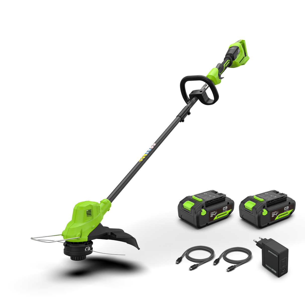 POWERALL 48V (24V x 2) Tagliabordi 38cm - 2x Batterie 4Ah