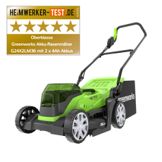24V+24V Rasaerba 36cm - 2x Batterie 4Ah