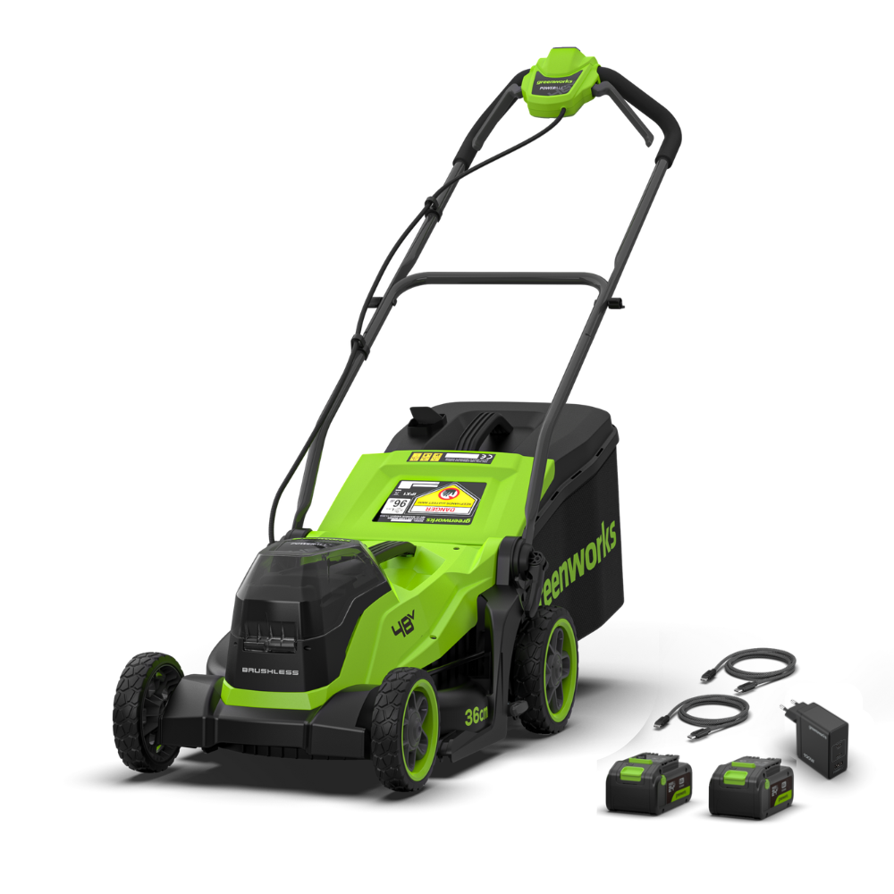 POWERALL 48V (24V x 2) Rasaerba 36cm - 2x Batterie 4Ah