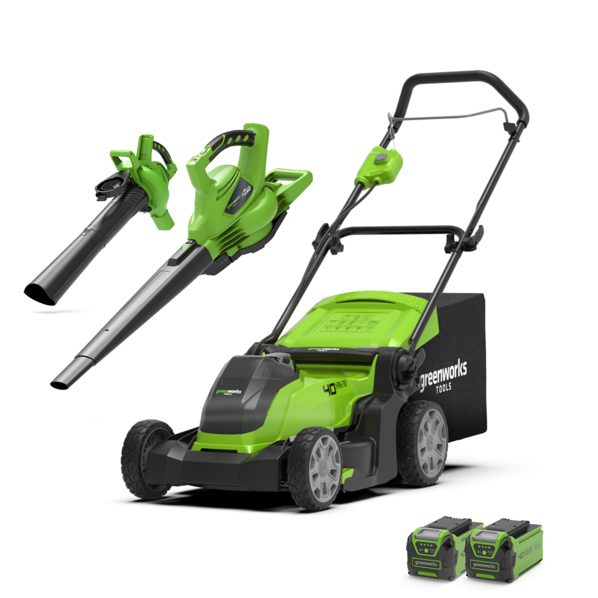 40V Rasaerba 41cm + Soffiatore / Aspirafoglie 280 km/h Kit
