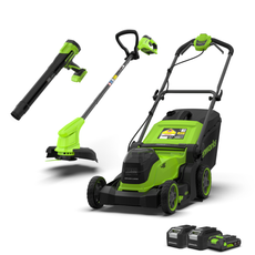POWERALL 48V (24V x 2) Rasaerba 41cm + 24V Tagliabordi 25cm + 24V Soffiatore 209 km/h Kit