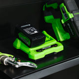 POWERALL 24V Starter Kit Batterie 2x 4Ah + Caricabatterie doppio