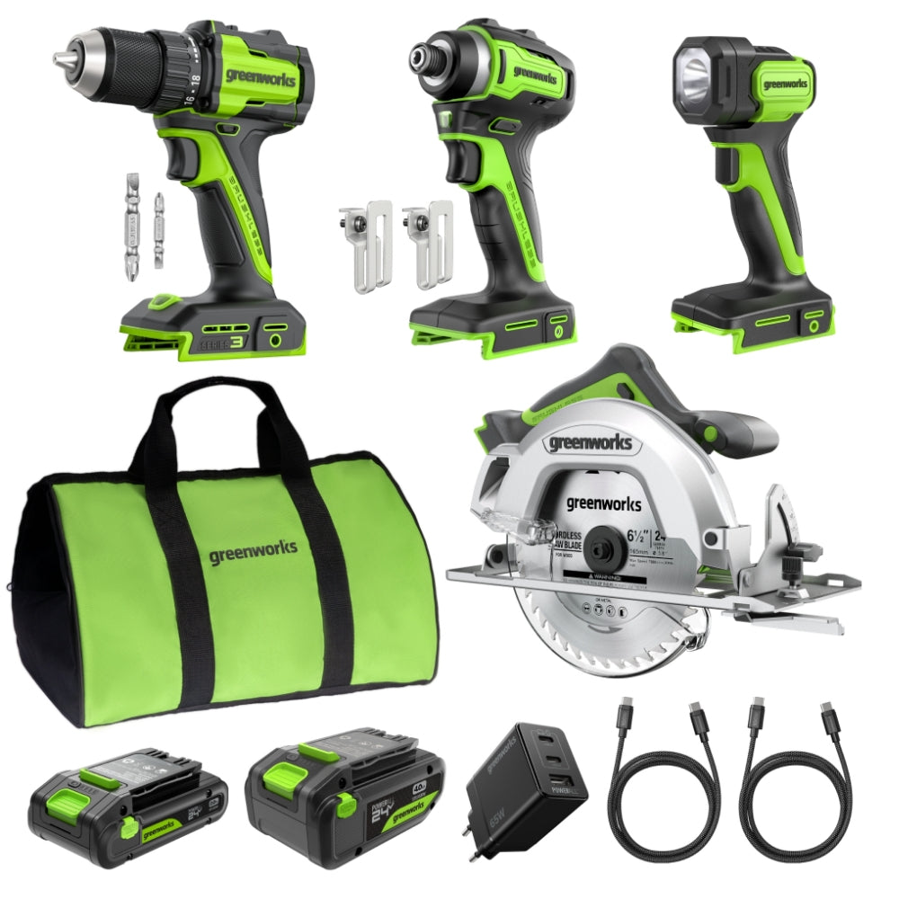 POWERALL 24V Kit elettroutensili 4 pezzi - 2 Batterie