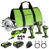 POWERALL 24V Kit elettroutensili 5 pezzi - 2 Batterie