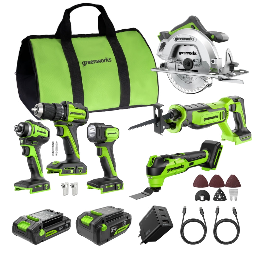 POWERALL 24V Kit elettroutensili 6 pezzi - 2 Batterie