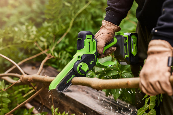 Minimotosega A Batteria 24 V 10 Cm Greenworks G24MCS10 Con Batteria 2 Ah E Caricabatterie - Foto 5