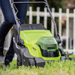 24V+24V Rasaerba 36cm - 2x Batterie 4Ah