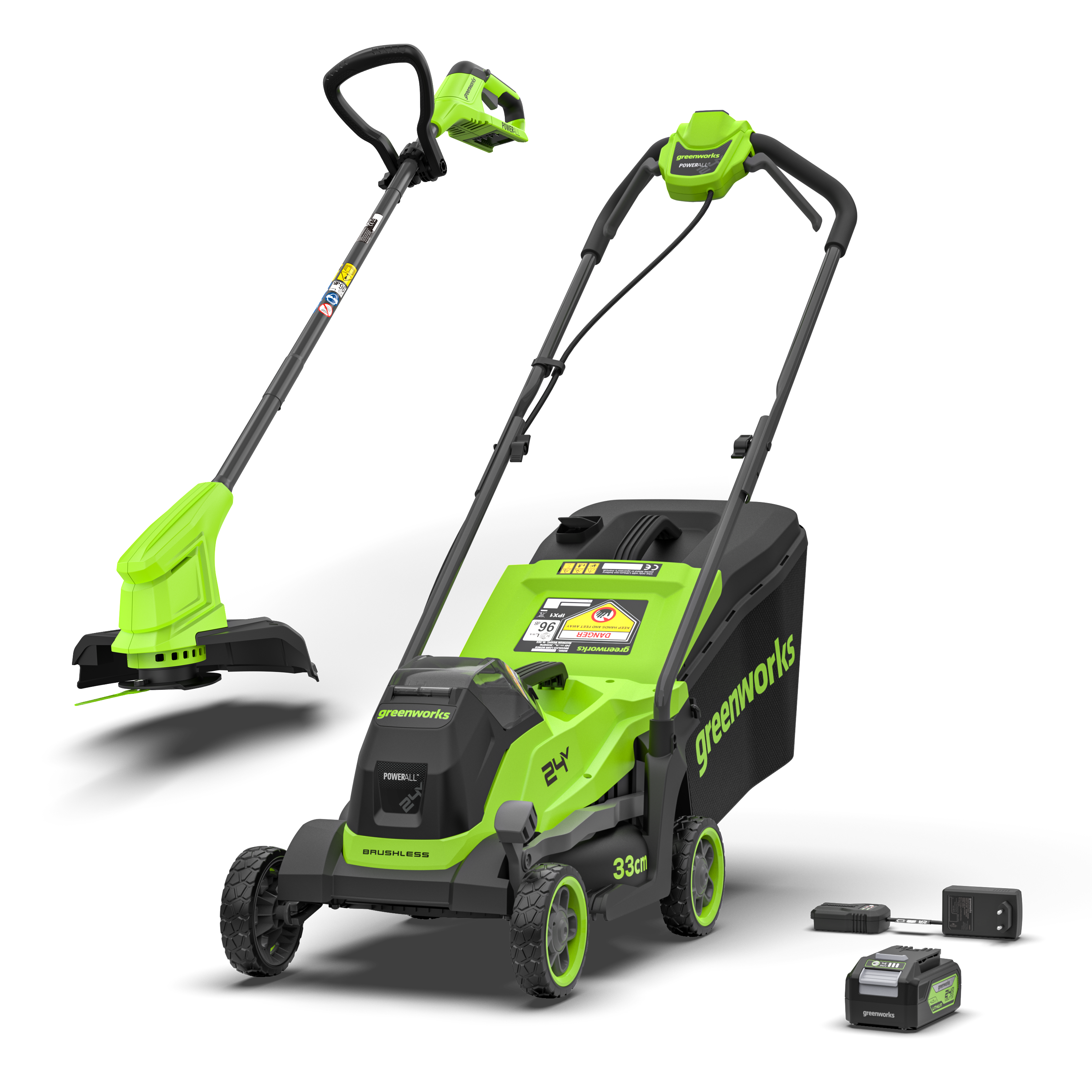 POWERALL 24V Rasaerba 33cm + Tagliabordi 25cm Gen. II Kit