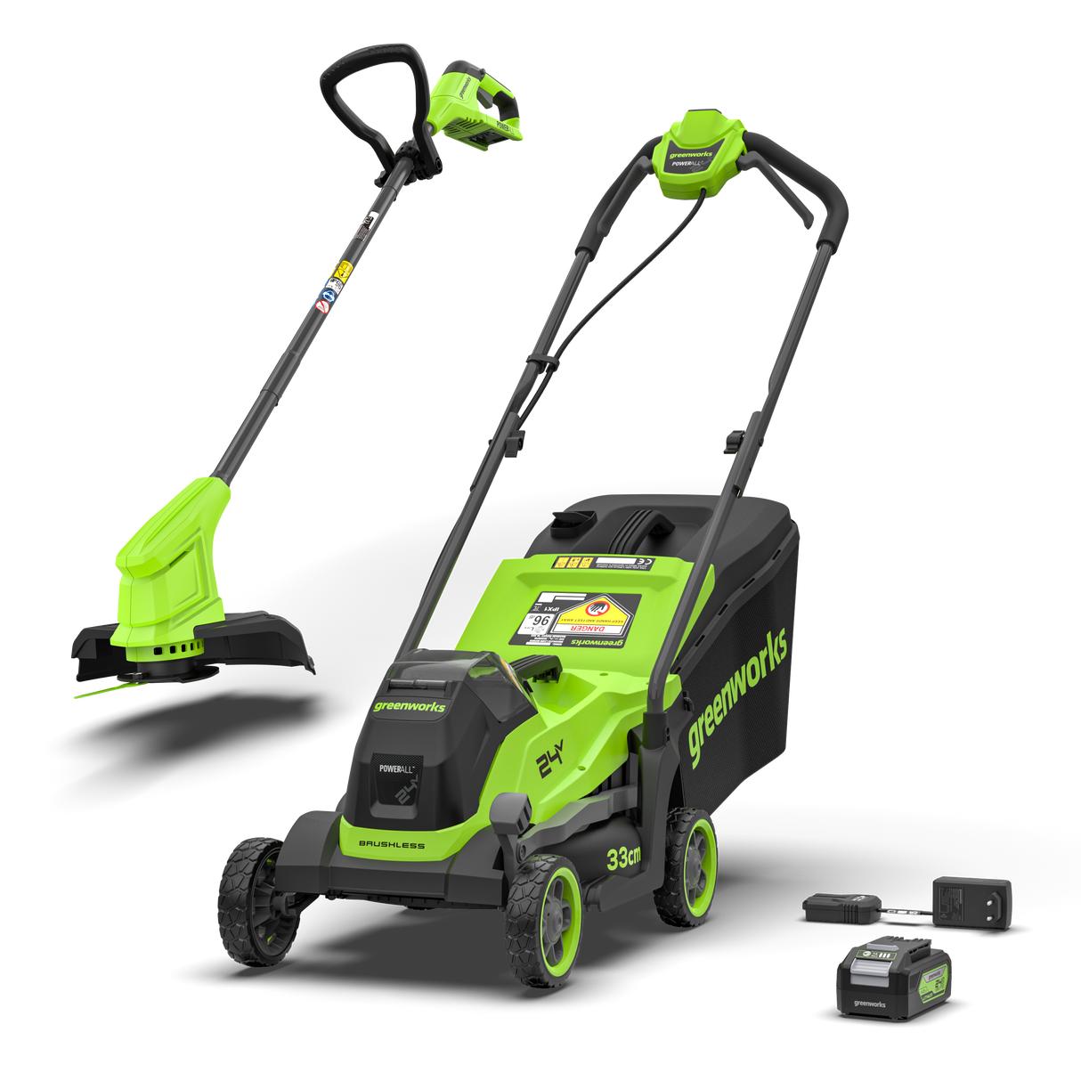 POWERALL 24V Rasaerba 33cm + Tagliabordi 25cm Gen. II Kit