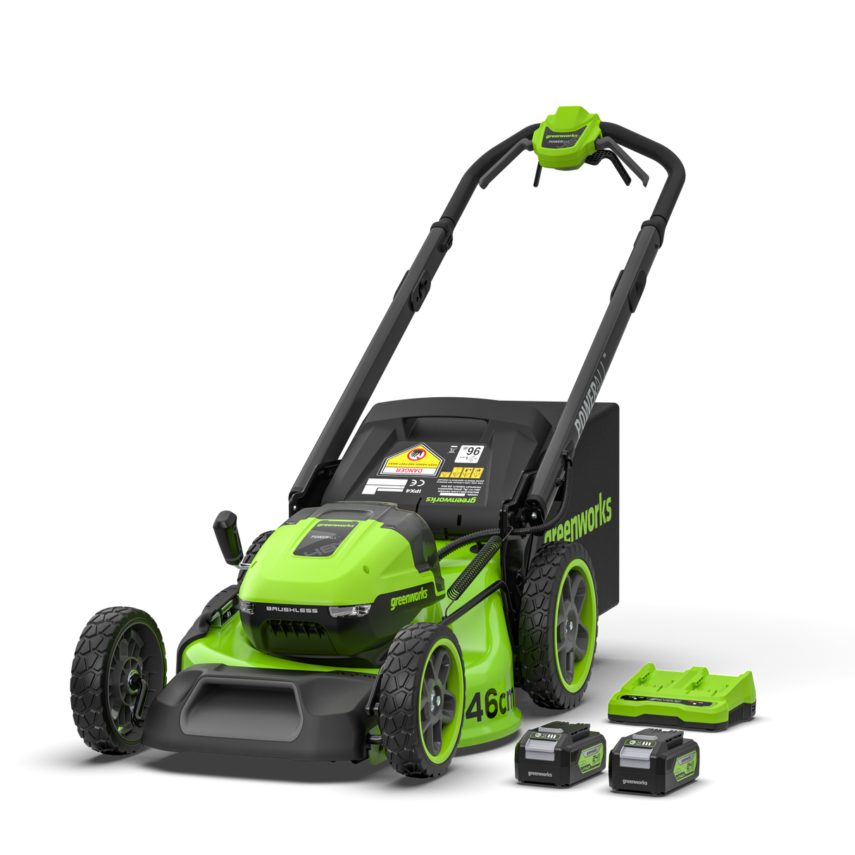 POWERALL 48V (24V x 2) Rasaerba 46cm Semovente Gen. II - 2x Batterie 4Ah