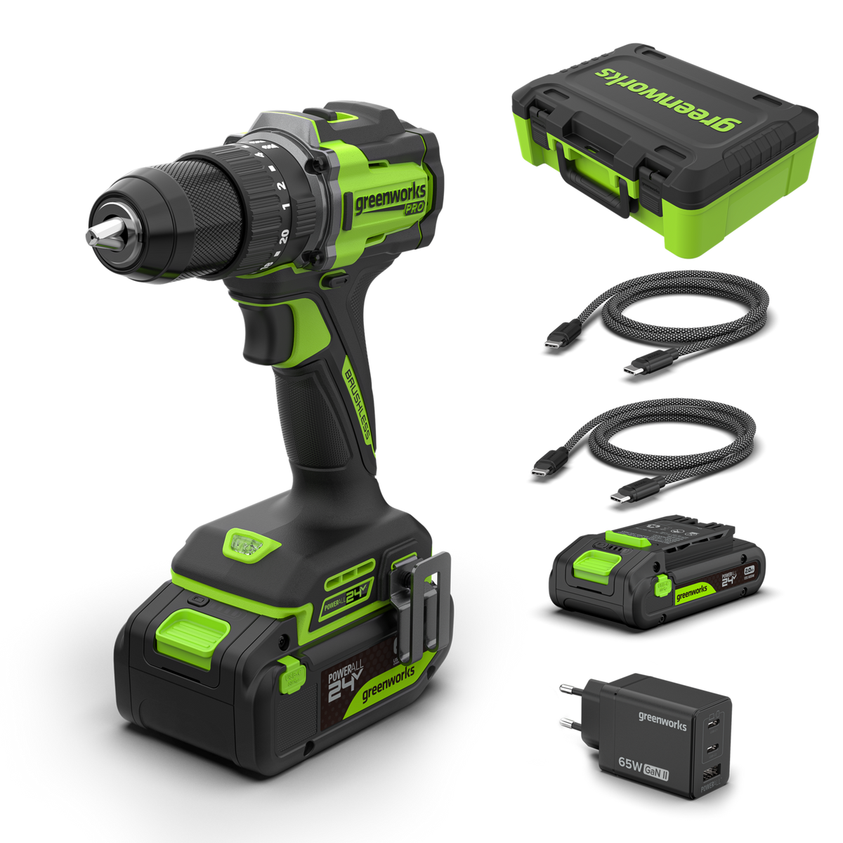 POWERALL 24V PRO Trapano a percussione 60Nm - 2 Batterie