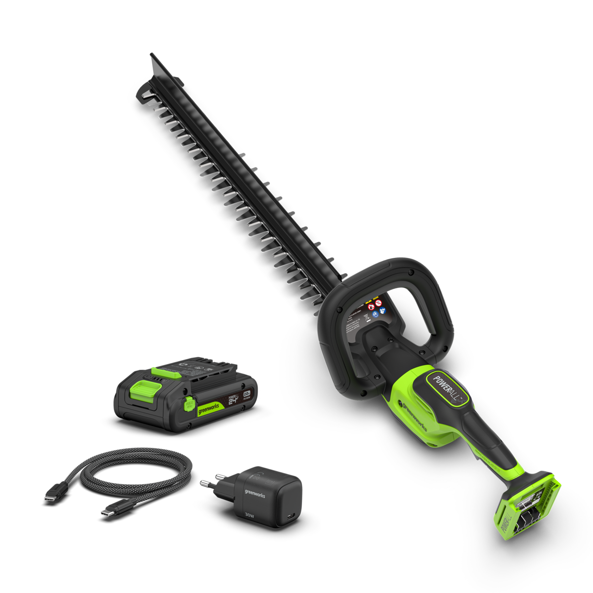POWERALL 24V Tagliasiepi 56cm Gen. II – Batteria 2Ah