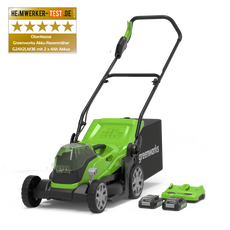 24V+24V Rasaerba 36cm - 2x Batterie 2Ah