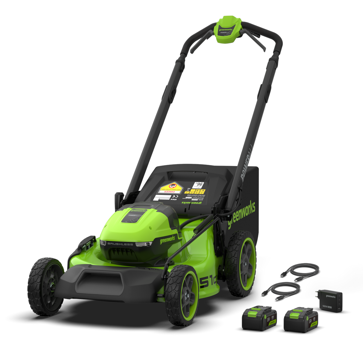 POWERALL 48V (24V x 2) Rasaerba 51cm Semovente - 2x Batterie 6Ah