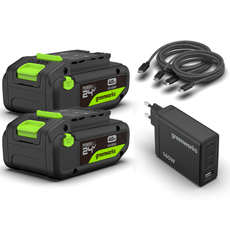 POWERALL 24V Starter Kit 2x Batterie USB-C 4Ah + Caricatore 140W