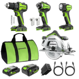POWERALL 24V 4-Piece Power Tool Combo Set - 2 Batteries