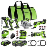 POWERALL 24V Kit elettroutensili 8 pezzi - 3 Batterie
