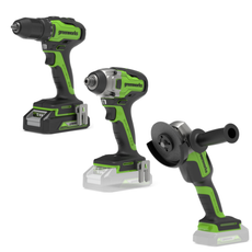 POWERALL 24V Trapano + Avvitatore a percussione + Smerigliatrice angolare Kit