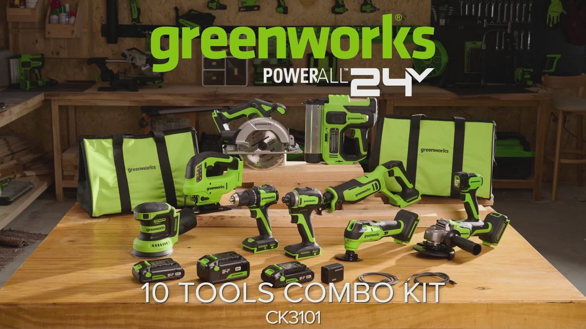 POWERALL 24V Kit elettroutensili 10 pezzi - 3 Batterie